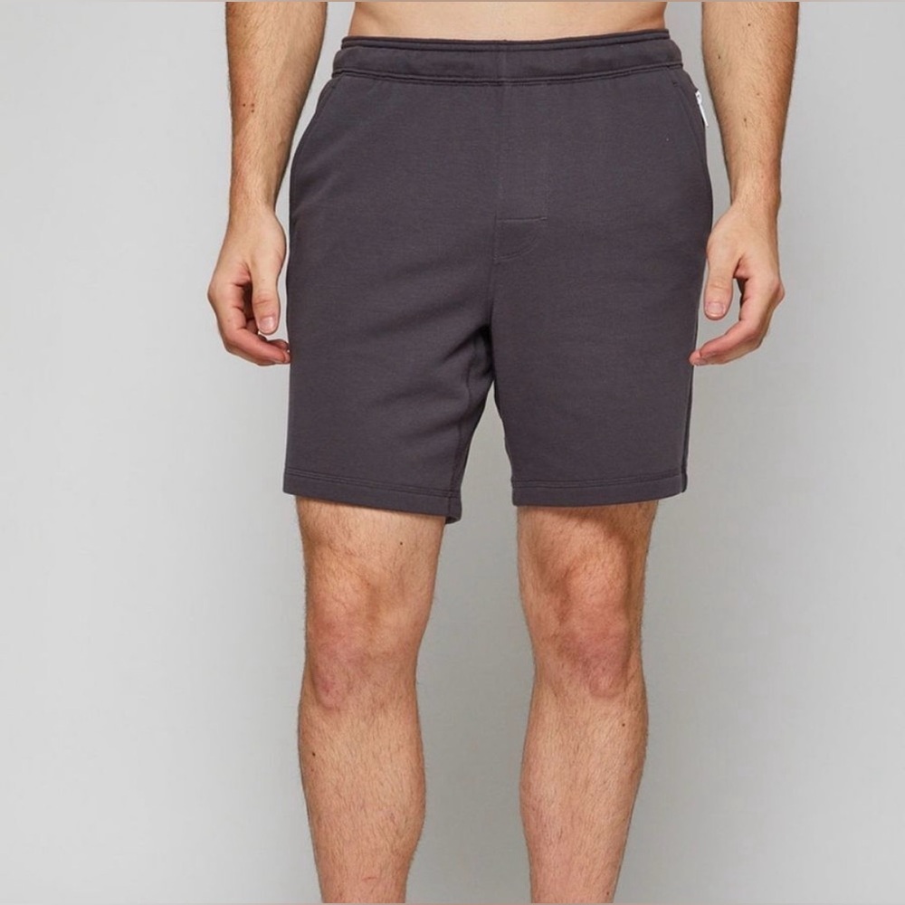 Fourlaps Rush Shorts Men's Charcoal Solid Zipped Pocket Elastic Waist Size XL